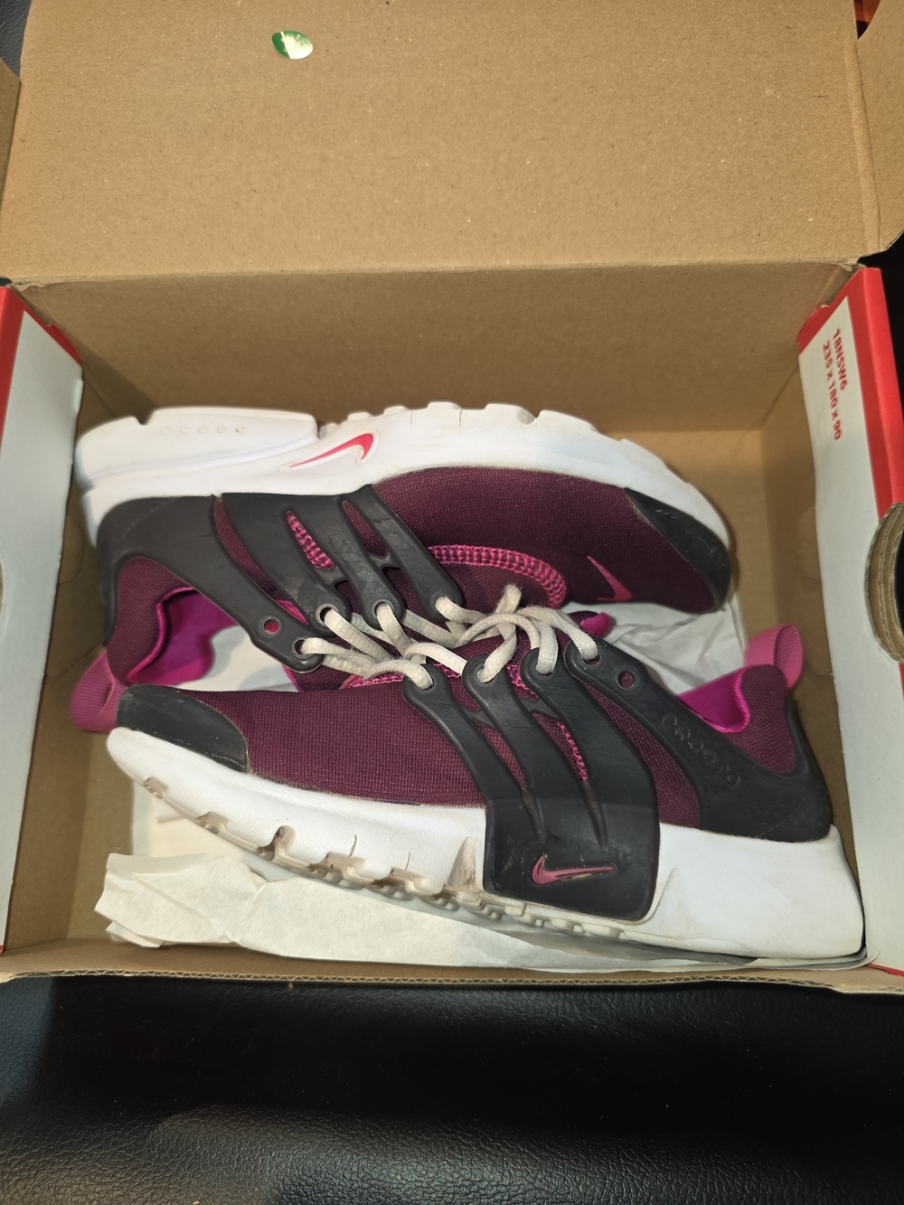 Nike Presto Kids Burgundy Pink Athletic Sneakers